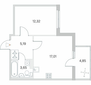 Квартира 39,6 м², 1-комнатная - изображение 1