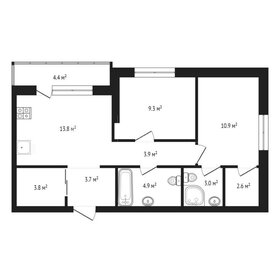 Квартира 60,3 м², 2-комнатная - изображение 1