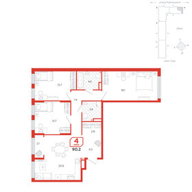 88,2 м², 4-комнатная квартира 12 660 000 ₽ - изображение 19