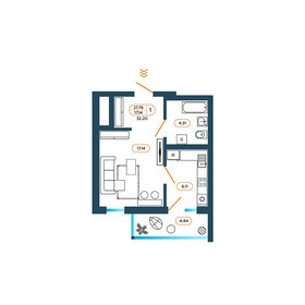 31,5 м², 1-комнатная квартира 2 600 000 ₽ - изображение 140