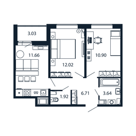 Квартира 48,4 м², 2-комнатная - изображение 1