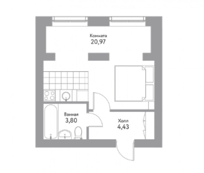 29,2 м², 1-комнатная квартира 3 134 620 ₽ - изображение 1