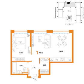 43,5 м², 1-комнатная квартира 6 500 000 ₽ - изображение 65