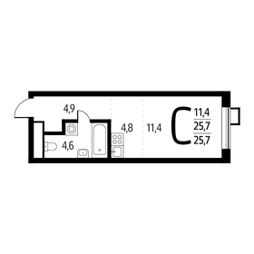 25,7 м², квартира-студия 7 417 020 ₽ - изображение 32