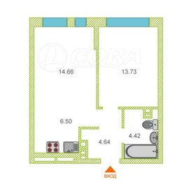 Квартира 36,5 м², 1-комнатная - изображение 1