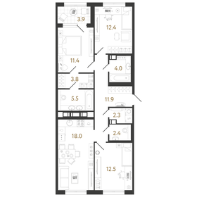 45 м², 1-комнатная квартира 7 650 000 ₽ - изображение 39