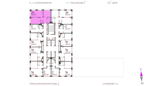 56 м², 2-комнатная квартира 15 250 000 ₽ - изображение 54