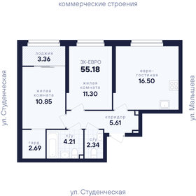 Квартира 55,2 м², 2-комнатная - изображение 3