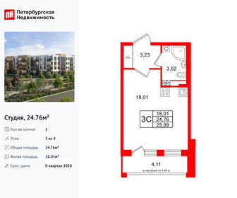 Квартира 24,8 м², студия - изображение 1
