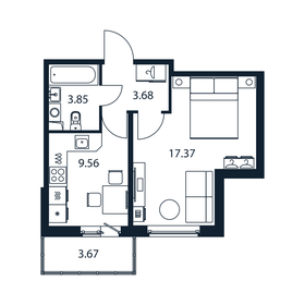 36,4 м², 1-комнатная квартира 5 596 888 ₽ - изображение 87