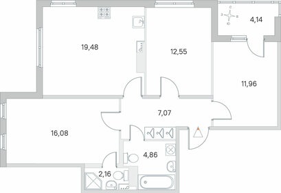 Квартира 76,2 м², 3-комнатная - изображение 1