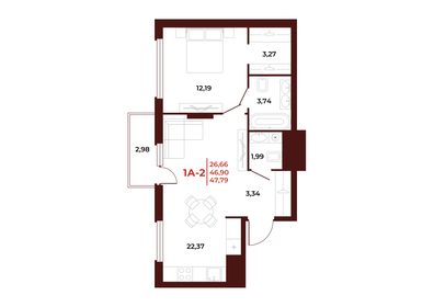 47,9 м², 1-комнатная квартира 5 057 170 ₽ - изображение 35