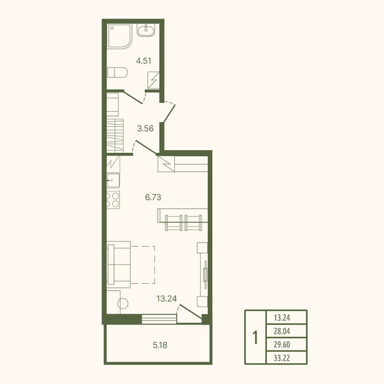 29,3 м², 2-комнатная квартира 3 600 000 ₽ - изображение 87