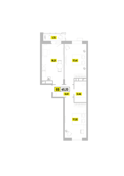 65,8 м², 3-комнатная квартира 8 607 948 ₽ - изображение 29