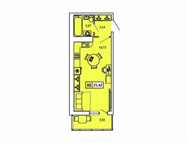 Квартира 25,3 м², студия - изображение 1