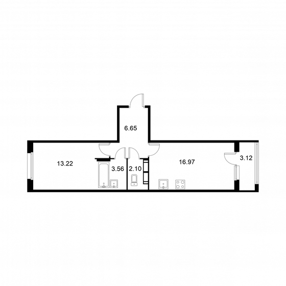 44,1 м², 1-комнатная квартира 6 873 360 ₽ - изображение 1