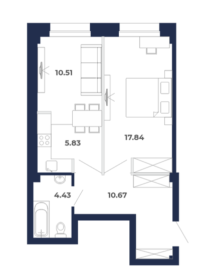49,3 м², 2-комнатная квартира 5 228 720 ₽ - изображение 15