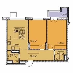 65,2 м², 2-комнатная квартира 9 990 000 ₽ - изображение 20