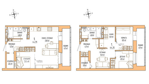 Квартира 41,7 м², 1-комнатная - изображение 2