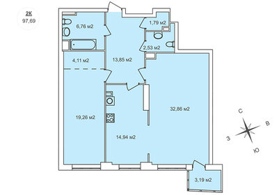 97,8 м², 2-комнатная квартира 18 185 220 ₽ - изображение 42