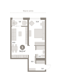 53,2 м², 1-комнатная квартира 10 360 000 ₽ - изображение 20