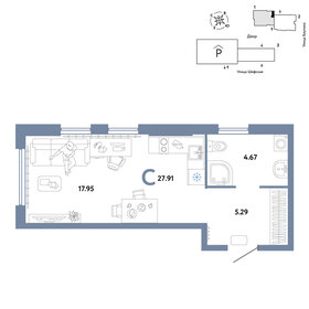 27,9 м², квартира-студия 5 290 000 ₽ - изображение 58