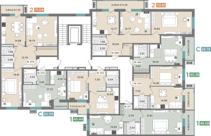 71,4 м², 2-комнатная квартира 7 142 000 ₽ - изображение 13