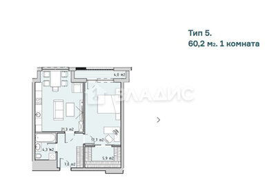 Квартира 60,2 м², 2-комнатная - изображение 1