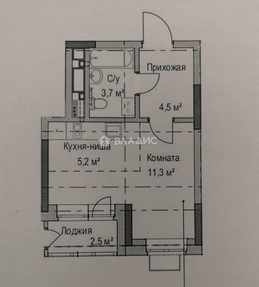 27,2 м², 1-комнатная квартира 3 120 000 ₽ - изображение 1