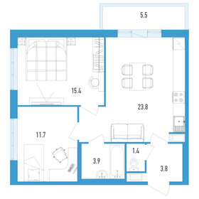 59,3 м², 2-комнатная квартира 15 000 000 ₽ - изображение 86