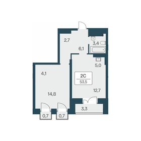 Квартира 53,5 м², 2-комнатная - изображение 1