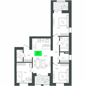 Квартира 91,2 м², 3-комнатная - изображение 1