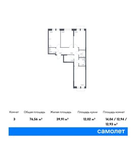 Квартира 76,6 м², 3-комнатная - изображение 1