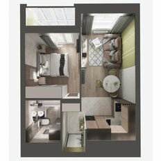 Квартира 35,7 м², 1-комнатная - изображение 2