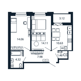 53,5 м², 2-комнатная квартира 6 897 888 ₽ - изображение 84