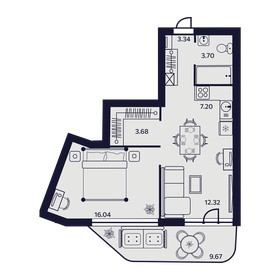 54,7 м², 2-комнатные апартаменты 15 570 685 ₽ - изображение 7