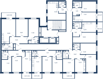 44,9 м², 1-комнатные апартаменты 16 369 154 ₽ - изображение 20