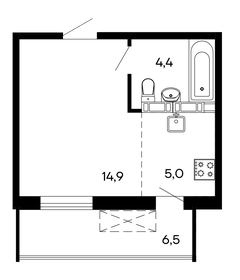 34 м², квартира-студия 5 984 000 ₽ - изображение 25