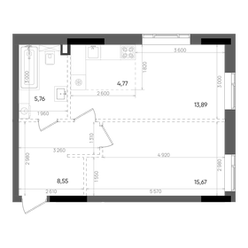 Квартира 48,6 м², 2-комнатная - изображение 1