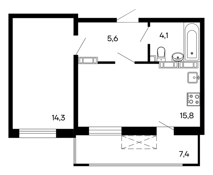 38,2 м², 1-комнатная квартира 7 350 000 ₽ - изображение 62
