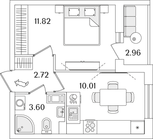 31,7 м², 1-комнатная квартира 7 950 000 ₽ - изображение 99