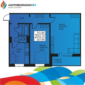 Квартира 64,4 м², 2-комнатная - изображение 1