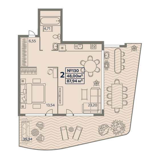 87,9 м², 2-комнатные апартаменты 14 949 800 ₽ - изображение 1