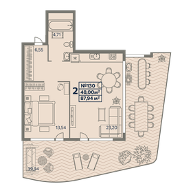 39 м², 2-комнатная квартира 7 200 000 ₽ - изображение 28
