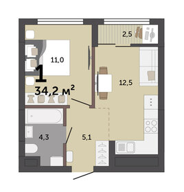 34 м², 1-комнатная квартира 6 600 000 ₽ - изображение 39
