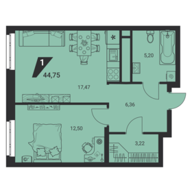 47 м², 1-комнатная квартира 7 200 000 ₽ - изображение 70