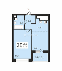 Квартира 37 м², 1-комнатная - изображение 1