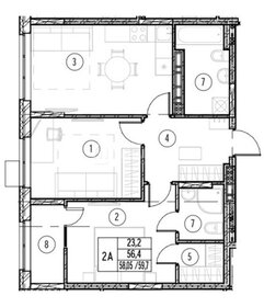 Квартира 59,7 м², 2-комнатная - изображение 1