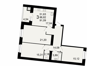 Квартира 90 м², 3-комнатная - изображение 1