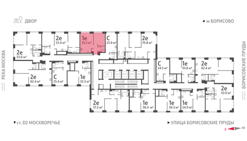 41,2 м², 1-комнатная квартира 14 750 300 ₽ - изображение 24